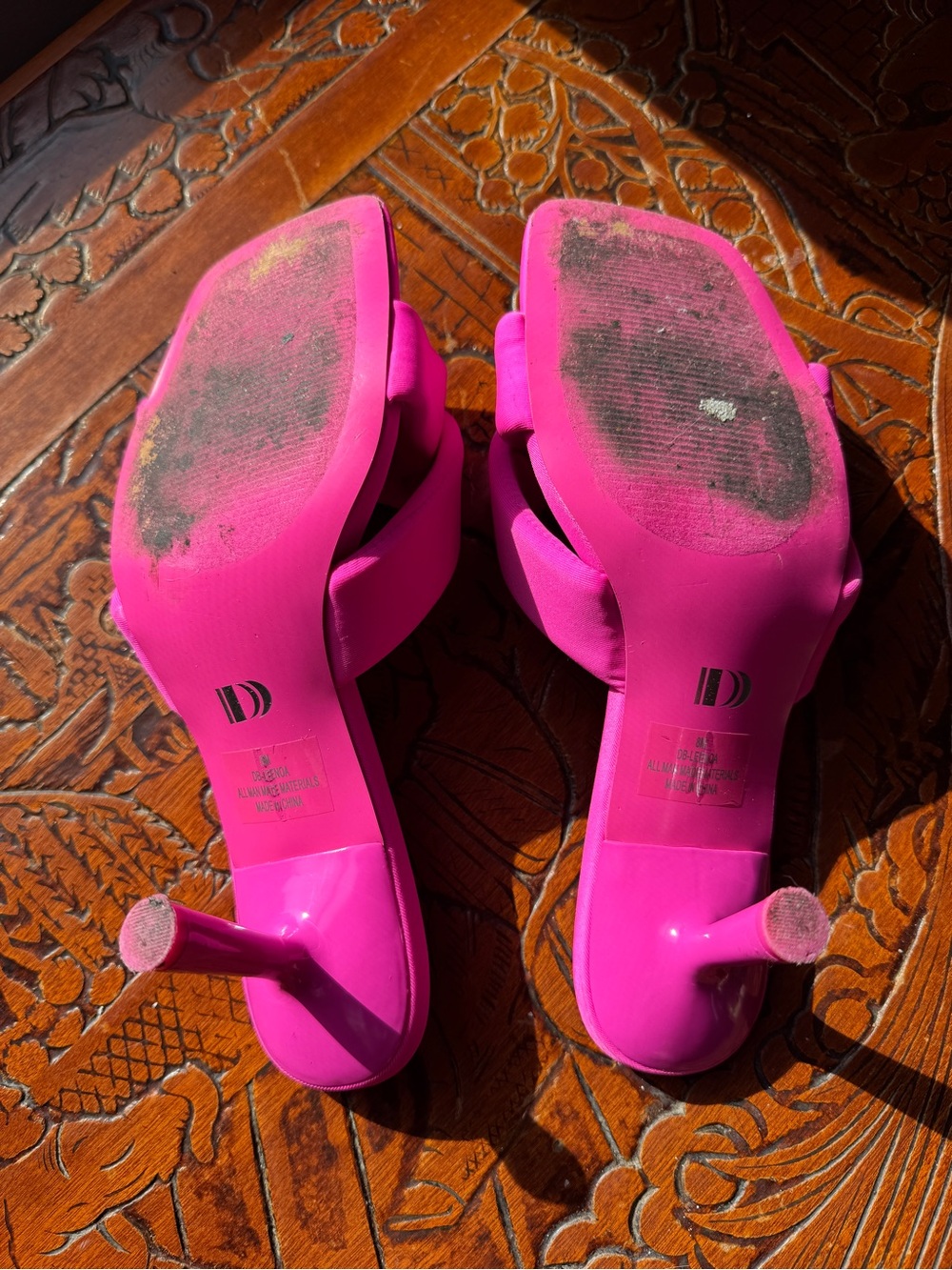 Bright Pink Knot Slide Heels by D’Amelio Brand size 8 - Picture 3 of 3